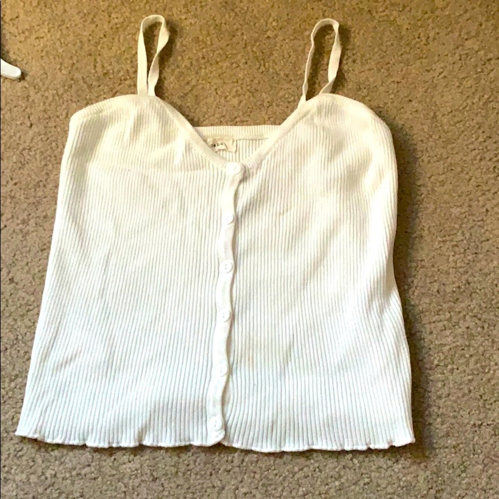 cropped tank top with ruffled bottom